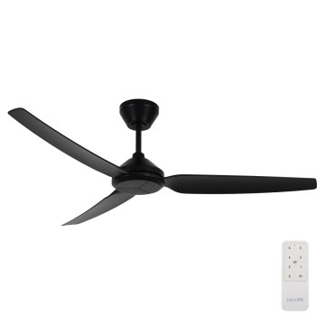 Lucci air 21616349 - Ventilatore da soffitto POLIS IP55 nero + telecomando