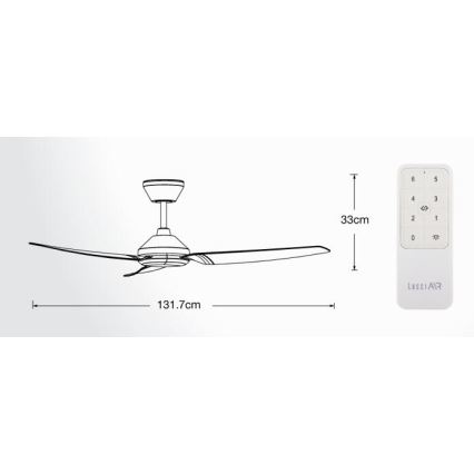 Lucci air 21616349 - Ventilatore da soffitto POLIS IP55 nero + telecomando