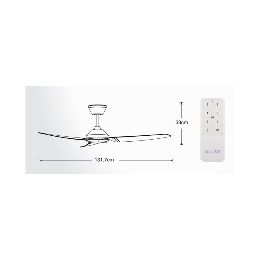Lucci air 21616349 - Ventilatore da soffitto POLIS IP55 nero + telecomando