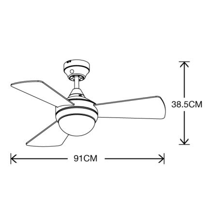 Lucci Air 512311 - Ventilatore da soffitto AIRLIE HUGGER a filo soffitto 2xE27/15W/230V legno/marrone Ø 91 cm + telecomando