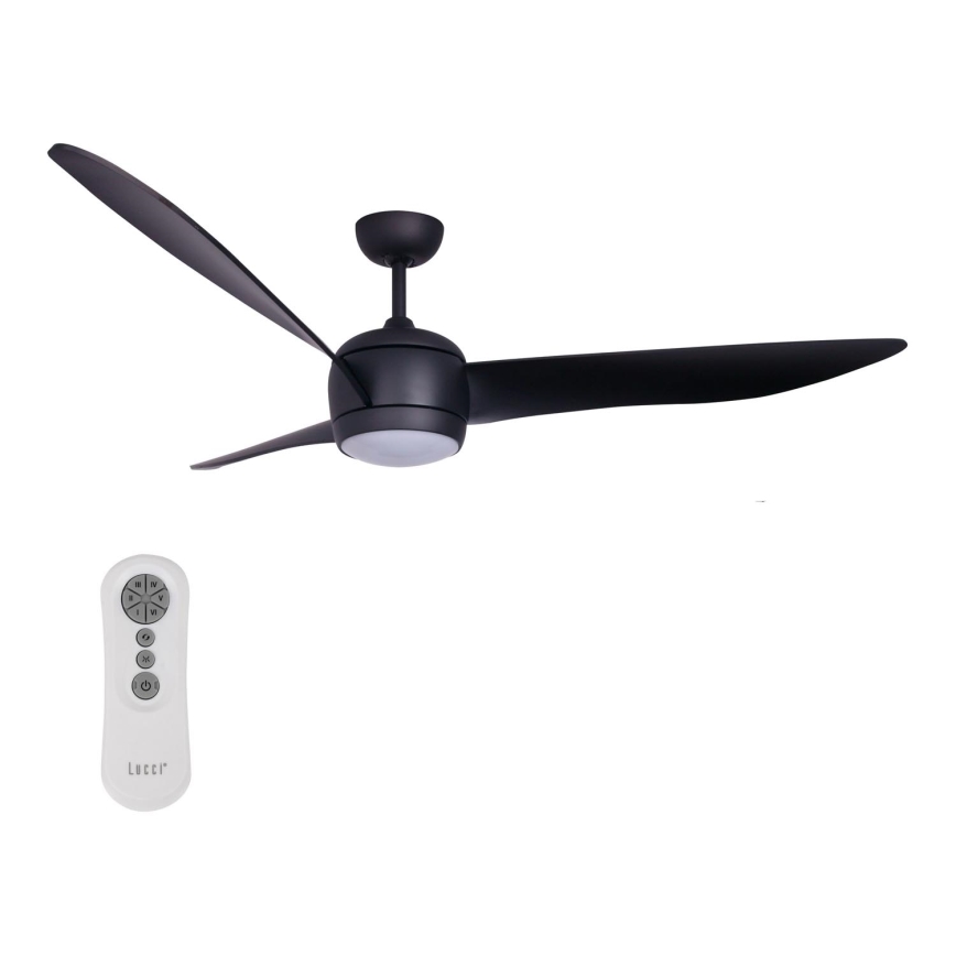 Lucci air 512910 - Plafoniera LED AIRFUSION NORDIC LED/20W/230V nero + telecomando