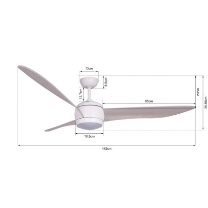 Lucci air 512911 - Ventilatore da soffitto LED AIRFUSION NORDIC LED/20W/230V legno/bianco diam. 142 cm + telecomando