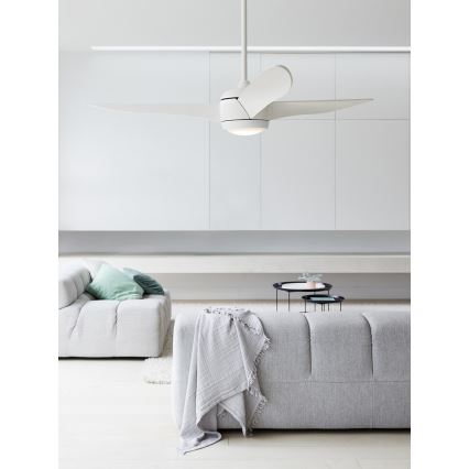 Lucci air 512911 - Ventilatore da soffitto LED AIRFUSION NORDIC LED/20W/230V legno/bianco diam. 142 cm + telecomando