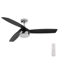 Lucci air 513072 - Ventilatore da soffitto LED dimmerabile BRONX LED/18W/230V 3000/4000/6000K nero/cromo lucido Ø 132 cm + telecomando
