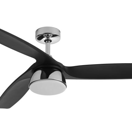 Lucci air 513072 - Ventilatore da soffitto LED dimmerabile BRONX LED/18W/230V 3000/4000/6000K nero/cromo lucido Ø 132 cm + telecomando