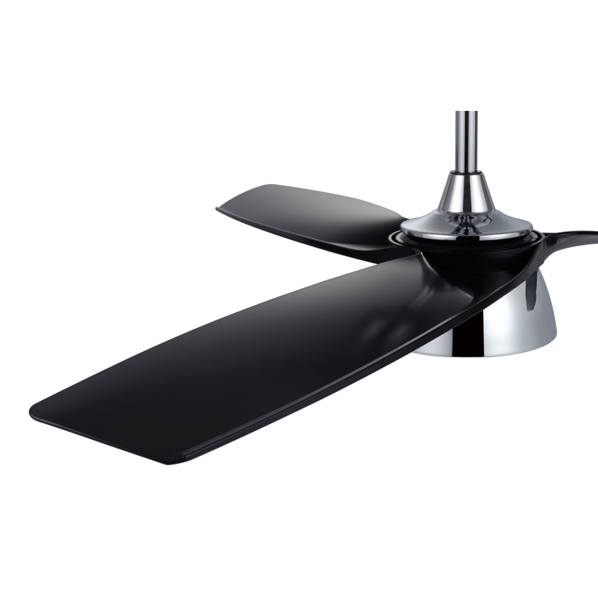 Lucci air 513072 - Ventilatore da soffitto LED dimmerabile BRONX LED/18W/230V 3000/4000/6000K nero/cromo lucido Ø 132 cm + telecomando