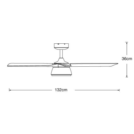 Lucci air 513072 - Ventilatore da soffitto LED dimmerabile BRONX LED/18W/230V 3000/4000/6000K nero/cromo lucido Ø 132 cm + telecomando