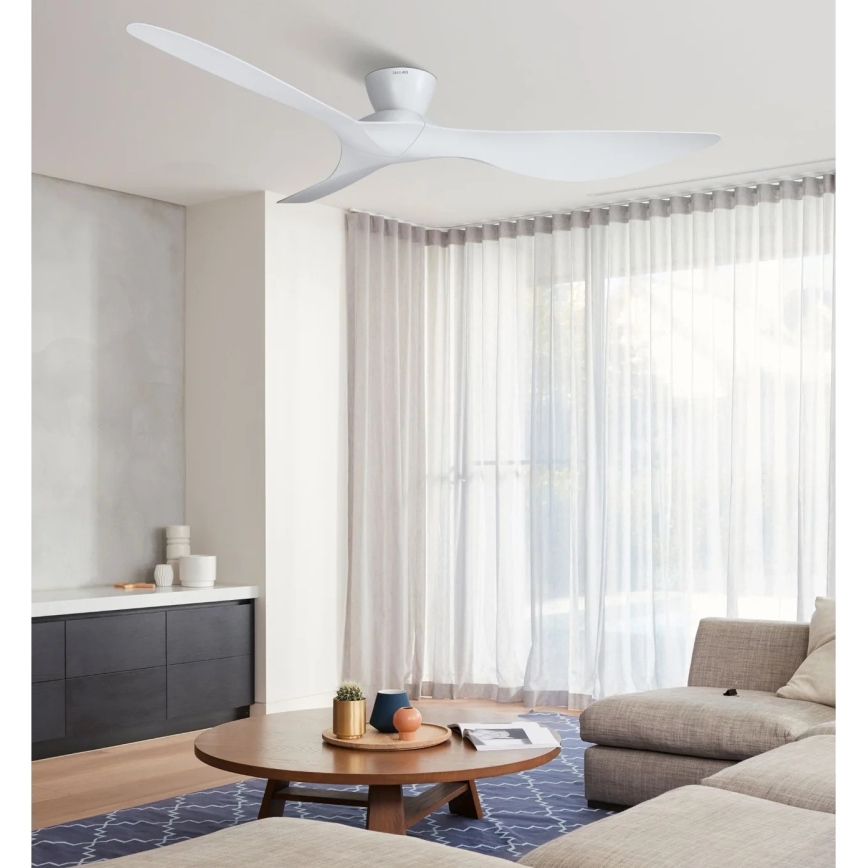 Lucci Air 514030 - Ventilatore da soffitto KOTARA Ø 137 cm bianco + telecomando
