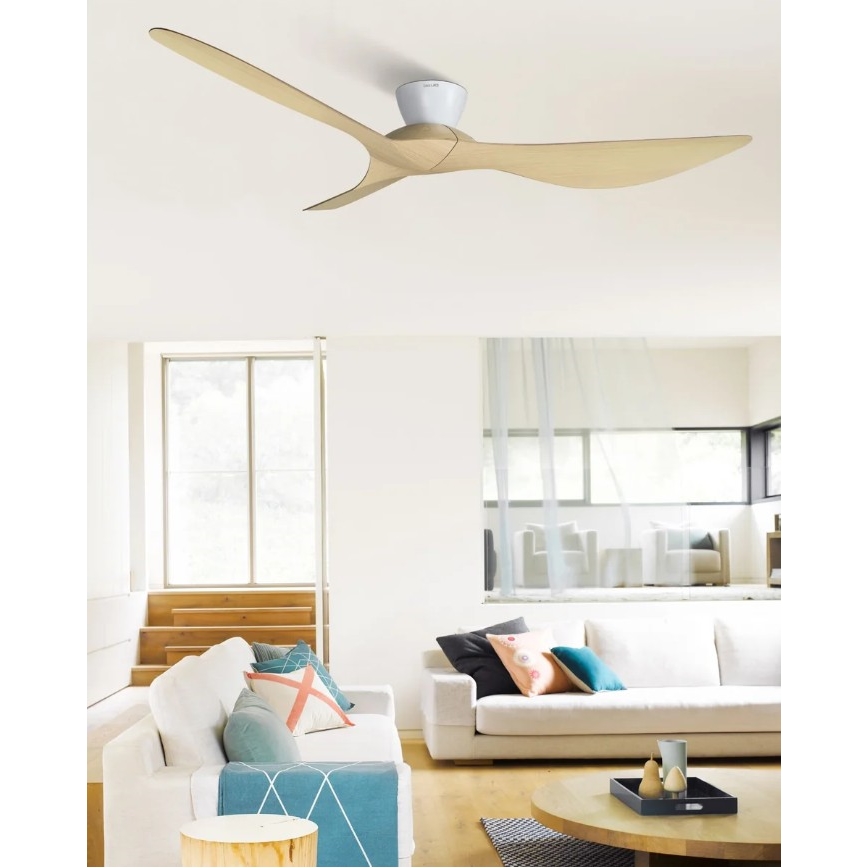 Lucci Air 514031 - Ventilatore da soffitto KOTARA Ø 137 cm beige/bianco + telecomando