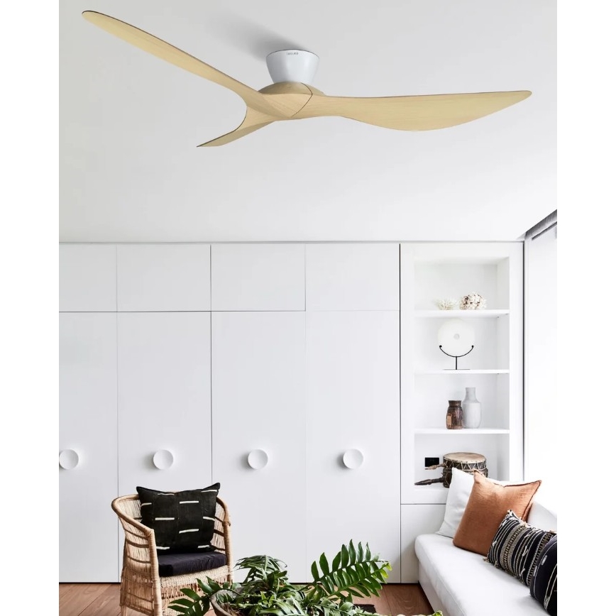 Lucci Air 514031 - Ventilatore da soffitto KOTARA Ø 137 cm beige/bianco + telecomando