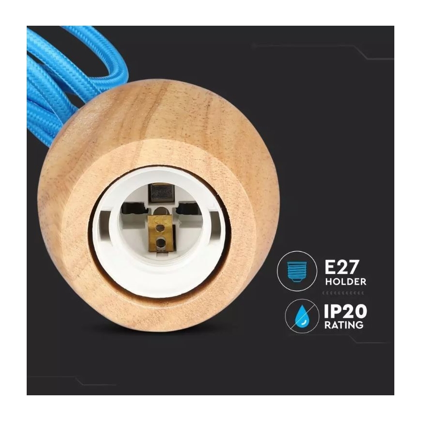 Luce a sospensione 1xE27/60W/230V blu
