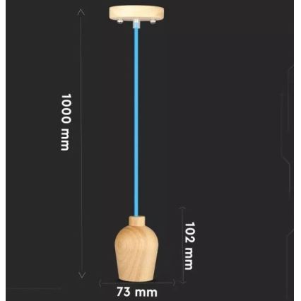 Luce a sospensione 1xE27/60W/230V blu