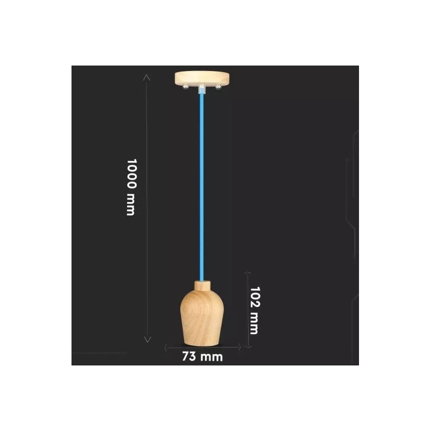 Luce a sospensione 1xE27/60W/230V blu
