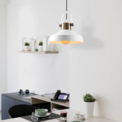 Luce a sospensione DODO 1xE27/40W/230V bianca/bronzo
