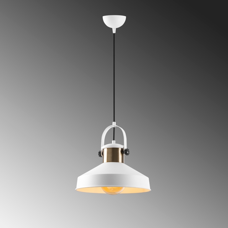 Luce a sospensione DODO 1xE27/40W/230V bianca/bronzo