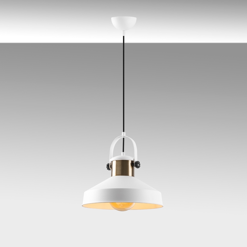 Luce a sospensione DODO 1xE27/40W/230V bianca/bronzo
