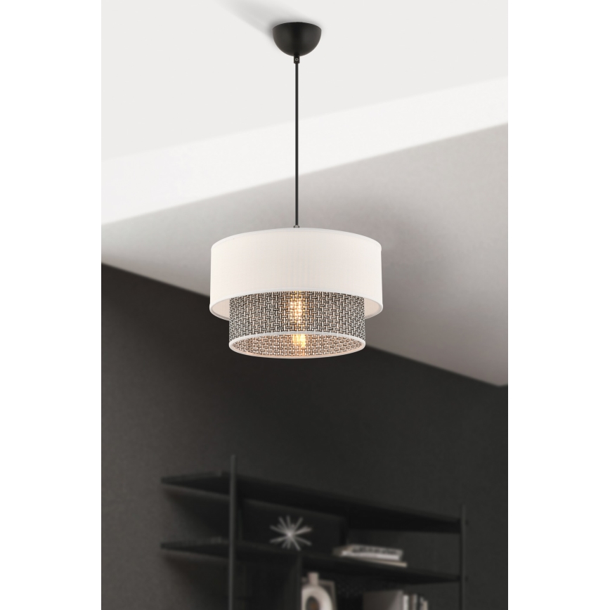 Luce a sospensione ECHO 1xE27/60W/230V crema/grigia
