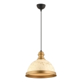 Luce a sospensione MONZA 1xE27/40W/230V diametro 29 cm crema/bronzo