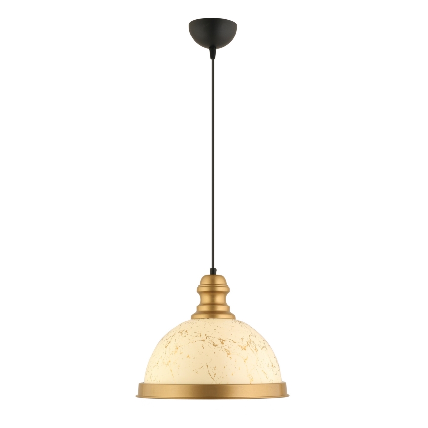 Luce a sospensione MONZA 1xE27/40W/230V diametro 29 cm crema/bronzo