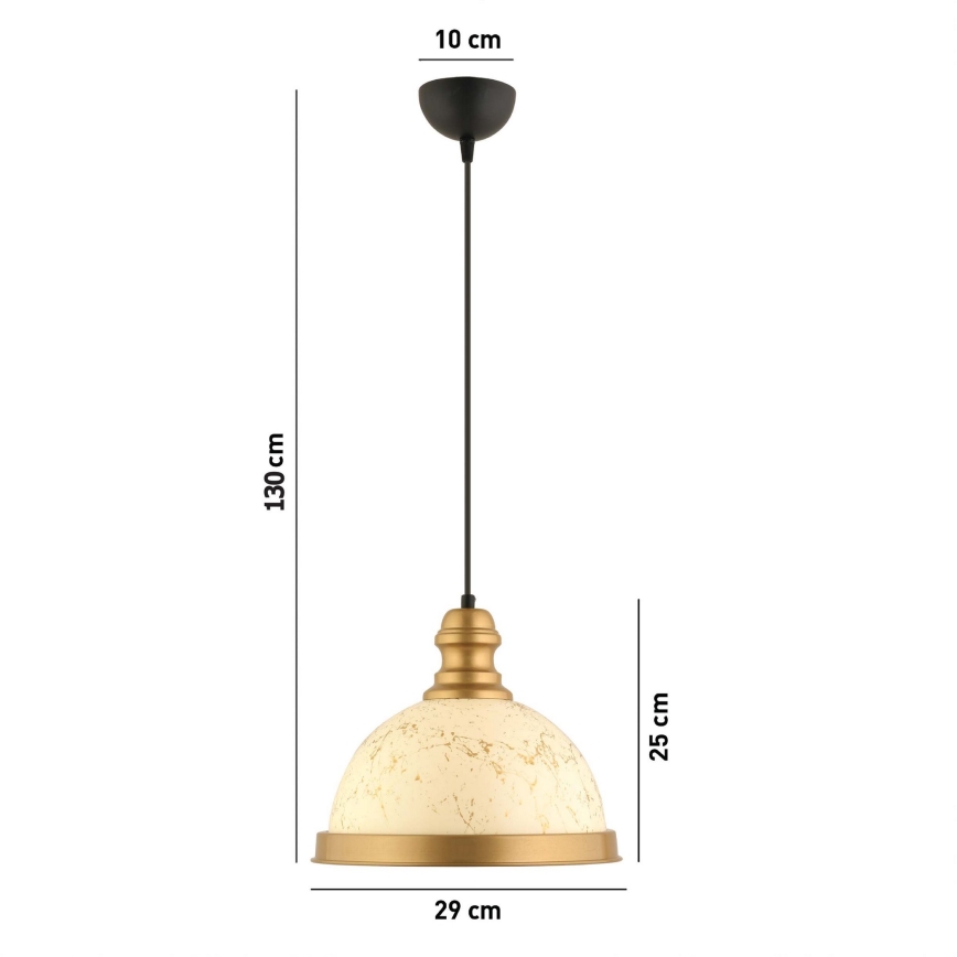Luce a sospensione MONZA 1xE27/40W/230V diametro 29 cm crema/bronzo