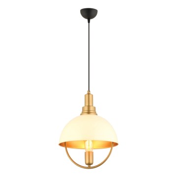 Luce a sospensione MONZA 1xE27/40W/230V diametro 30 cm crema/oro