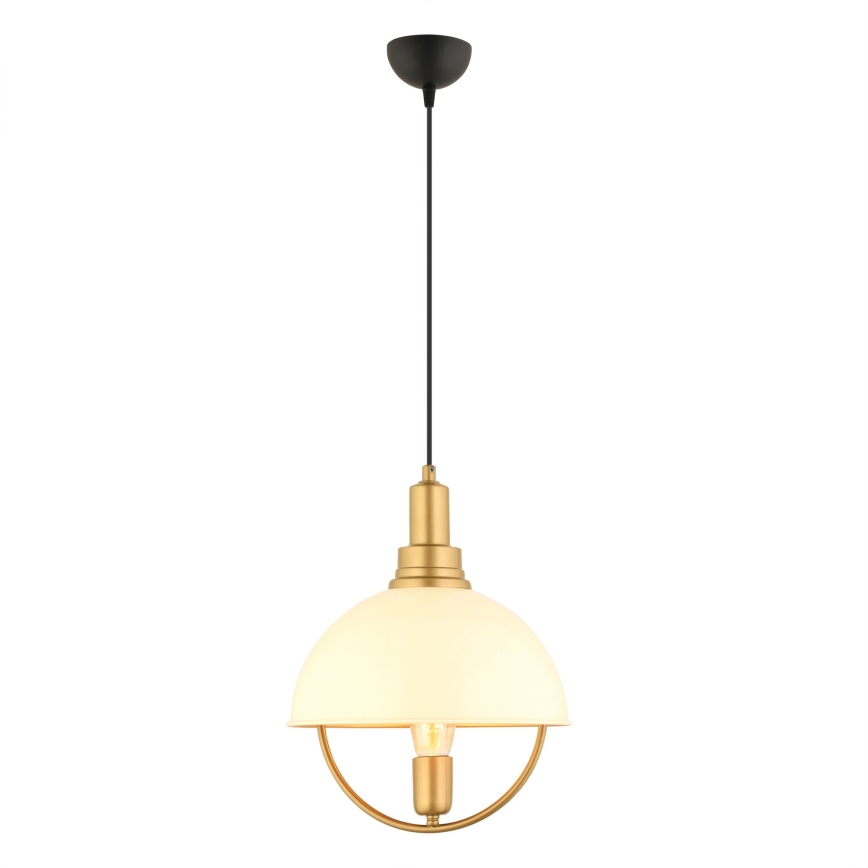 Luce a sospensione MONZA 1xE27/40W/230V diametro 30 cm crema/oro