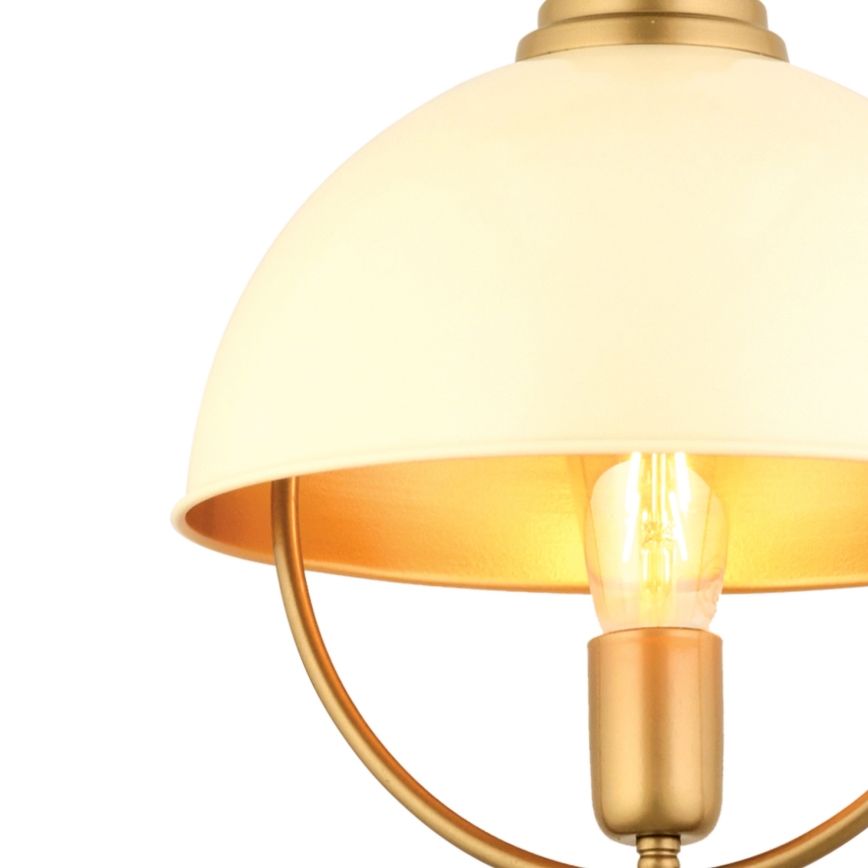 Luce a sospensione MONZA 1xE27/40W/230V diametro 30 cm crema/oro