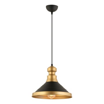 Luce a sospensione MONZA 1xE27/40W/230V diametro 30 cm nero/oro