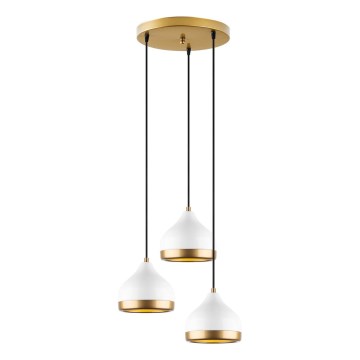 Luce a sospensione YILDO 3xE27/40W/230V bianco/oro
