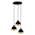 Luce a sospensione YILDO 3xE27/40W/230V nero/oro