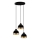 Luce a sospensione YILDO 3xE27/40W/230V nero/oro