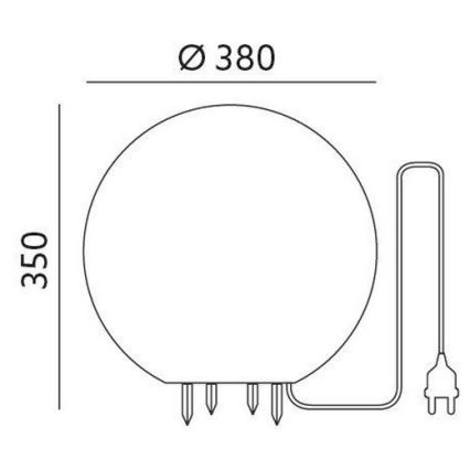 Luce da esterno decorativa GARDEN BALL 1xE27/40W/230V IP65 d. 38 cm