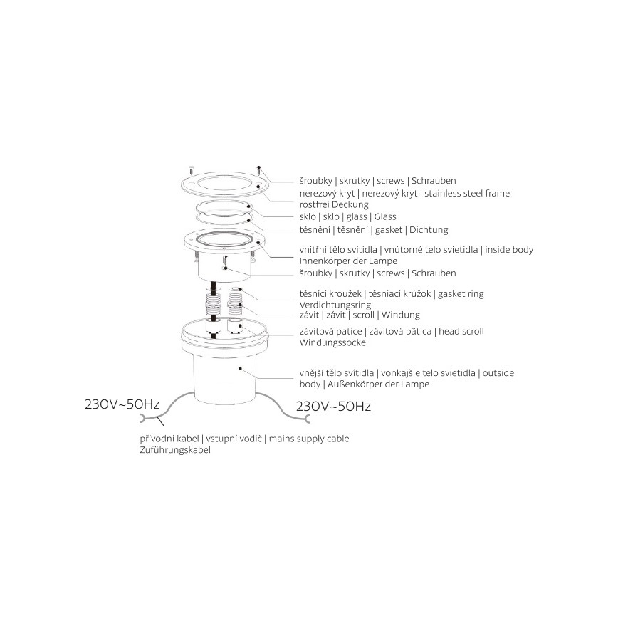 Luce da incasso LED da esterno ROAD LED/0,5W/230V IP67 6000K