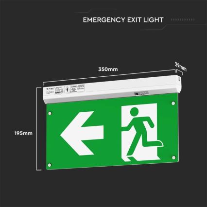 Luce di emergenza a LED EMERGENCY EXIT LED/2,5W/230V 4in1 6000K