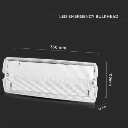 Luce di emergenza a LED EMERGENCY EXIT LED/3W/230V 6400K IP65