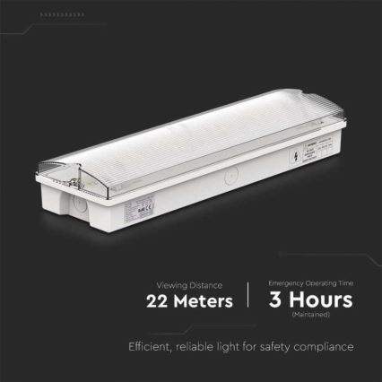 Luce di emergenza a LED con un normale test di funzionalità EMERGENCY EXIT LED/3W/230V 6400K IP65