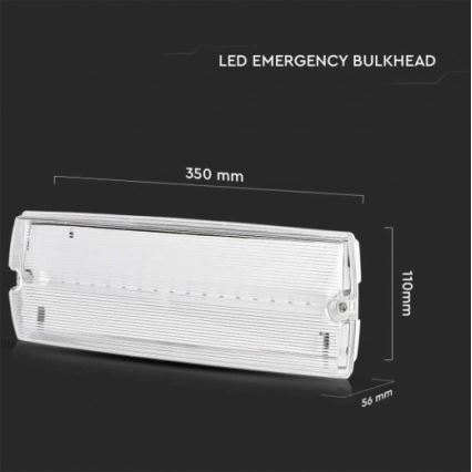 Luce di emergenza a LED con un normale test di funzionalità EMERGENCY EXIT LED/3W/230V 6400K IP65