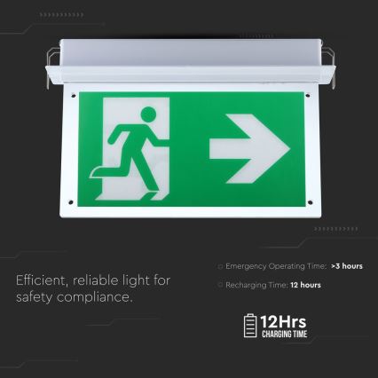 Luce di emergenza LED EMERGENCY EXIT SAMSUNG CHIP LED/2W/230V 6000K