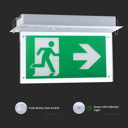 Luce di emergenza LED EMERGENCY EXIT SAMSUNG CHIP LED/2W/230V 6000K