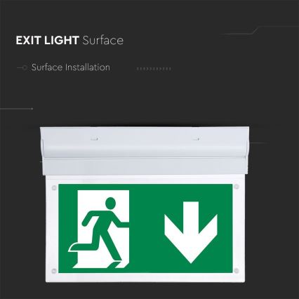 Luce di emergenza LED EMERGENCY EXIT SAMSUNG CHIP LED/2W/230V 6000K