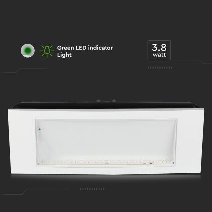 Luce di emergenza LED EMERGENCY EXIT SAMSUNG CHIP LED/3,8W/230V 6000K