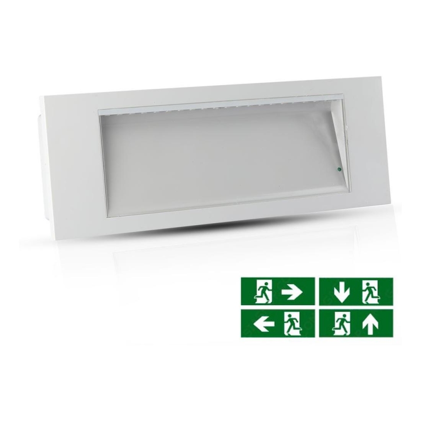 Luce di emergenza LED EMERGENCY EXIT SAMSUNG CHIP LED/3,8W/230V 6000K