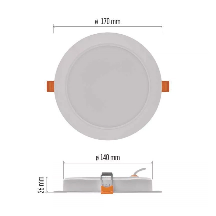 Luce LED da incasso LED/18W/230V diametro 17 cm bianco