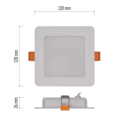 Luce LED da incasso LED/9W/230V 12x12 cm bianco