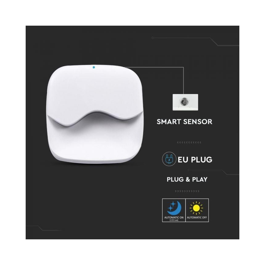 Luce LED da notte con sensore SAMSUNG CHIP LED/0,5W/230V 60mm 3000K quadrata