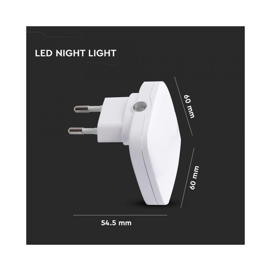 Luce LED da notte con sensore SAMSUNG CHIP LED/0,5W/230V 60mm 3000K quadrata