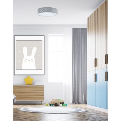 Plafoniera LED dimmerabile SMART GALAXY KIDS LED/24W/230V 3000-6500K stelle grigio/bianco + telecomando