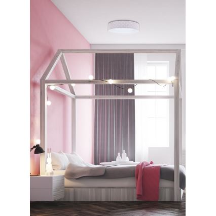 Plafoniera LED dimmerabile SMART GALAXY KIDS LED/24W/230V 3000-6500K stelle rosa/bianco + telecomando