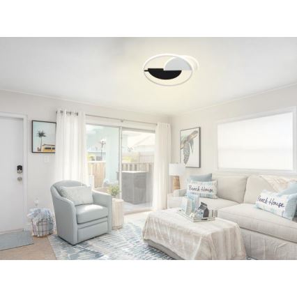 Plafoniera LED dimmerabile LED/70W/230V 3000-6500K bianco/nero + telecomando