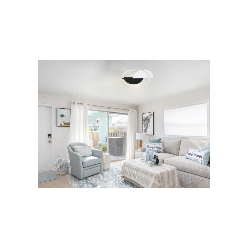Plafoniera LED dimmerabile LED/70W/230V 3000-6500K bianco/nero + telecomando